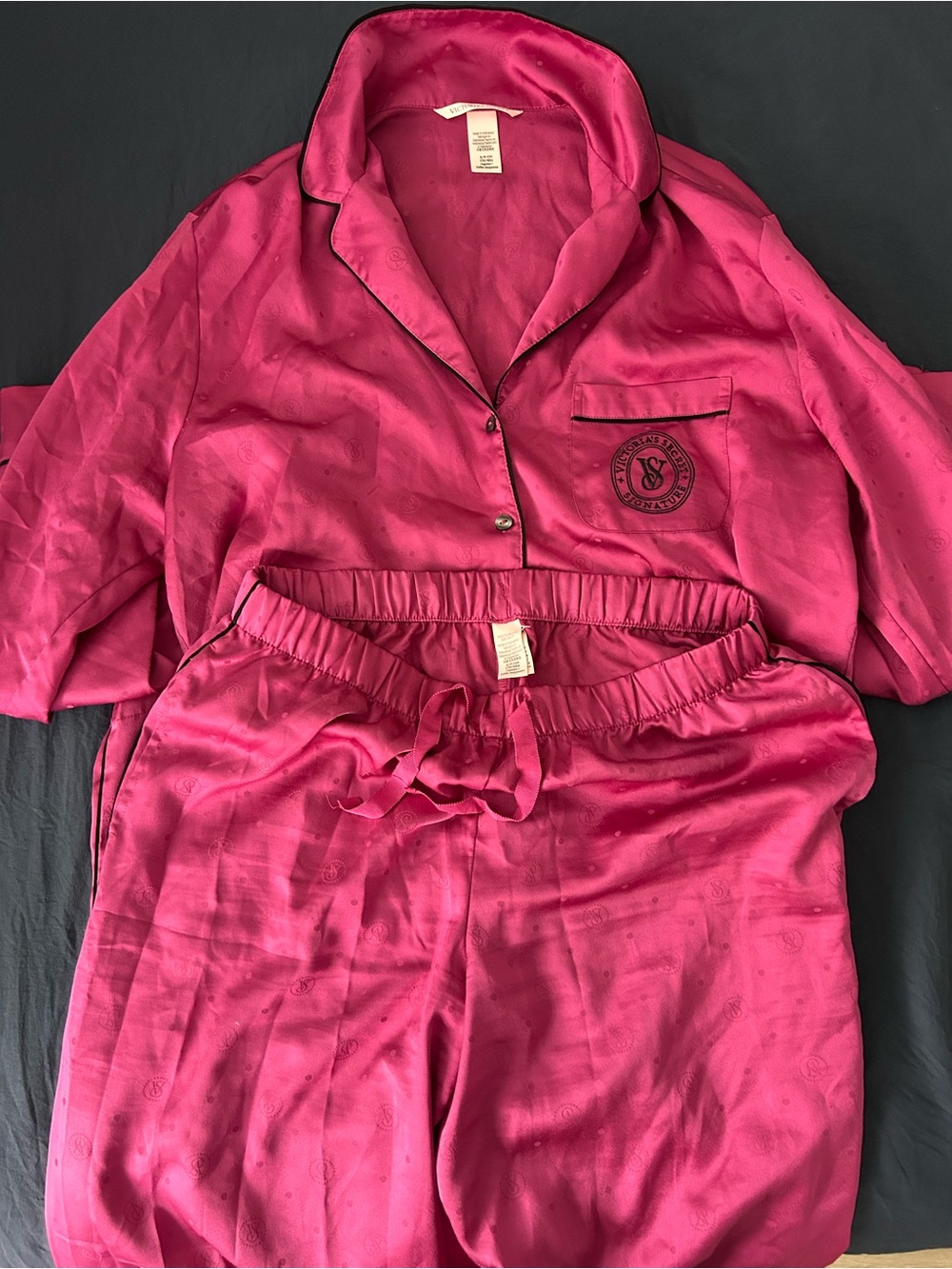 Victoria's Secret Satin Pajama Set - Bright Pink